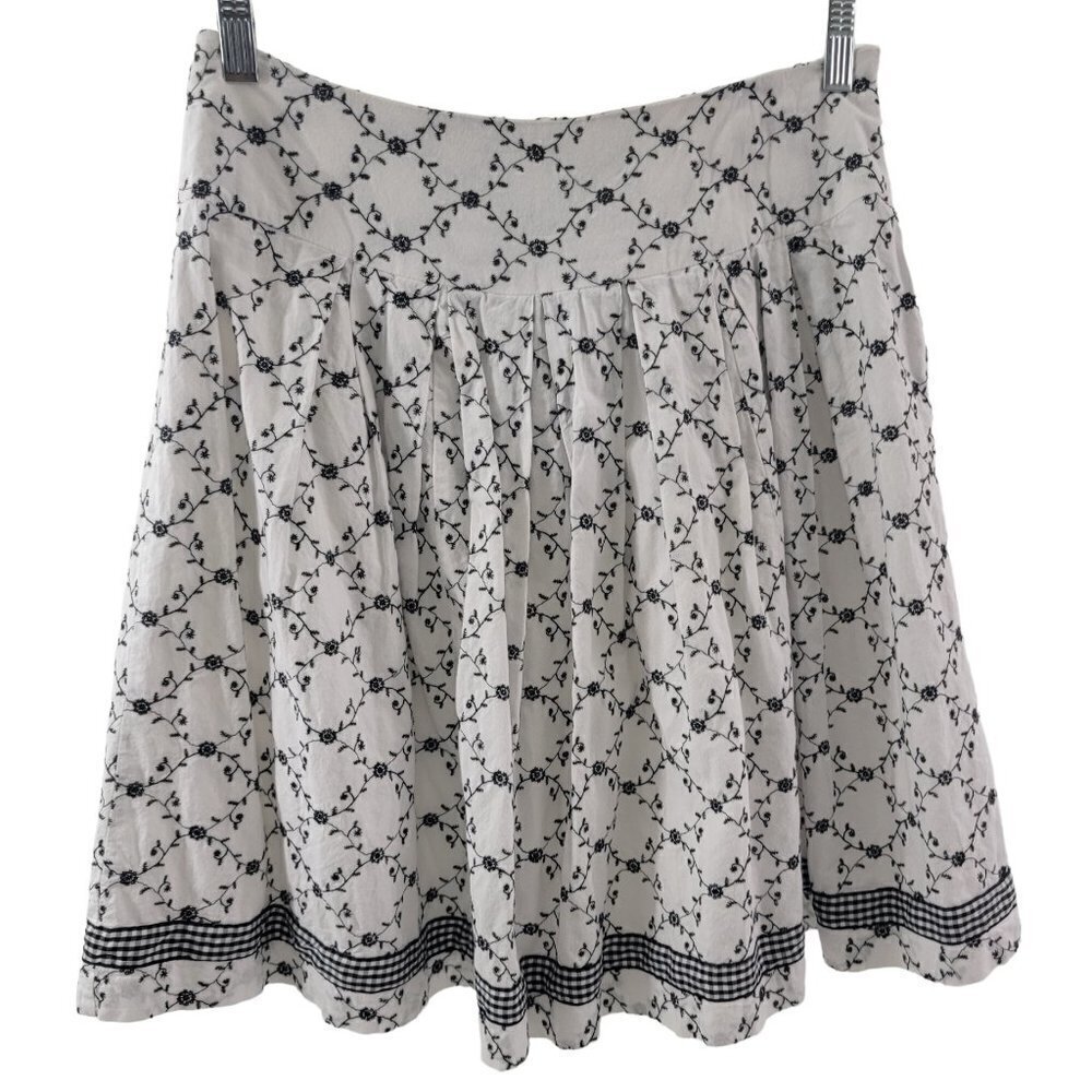 Autograph New York Pleated Pull-On Women's Size 4 Slip Lined Floral Design Skirt